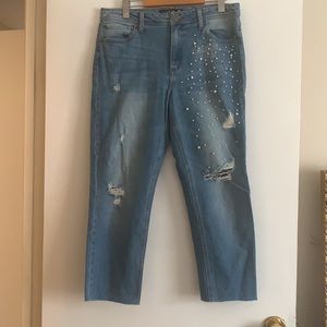 Design Lab size 30 light wash pearl encrusted jean